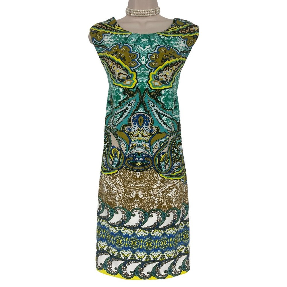 Size 16 XL 1X PAISLEY PRINT SLEEVELESS SHIFT DRESS‎ Summer Classy Plus Size
